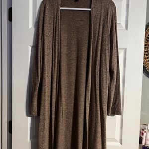 Women's  Heather Pink Open Front Cardigan Sweater